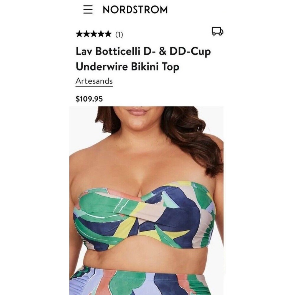 NWT‎ ArteSands L'avana Botticelli D-DD Cup Underwire Bikini Top $109 Retail 16